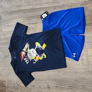 Under Armour Baseball T-Shirt with Matching Shorta Size 7